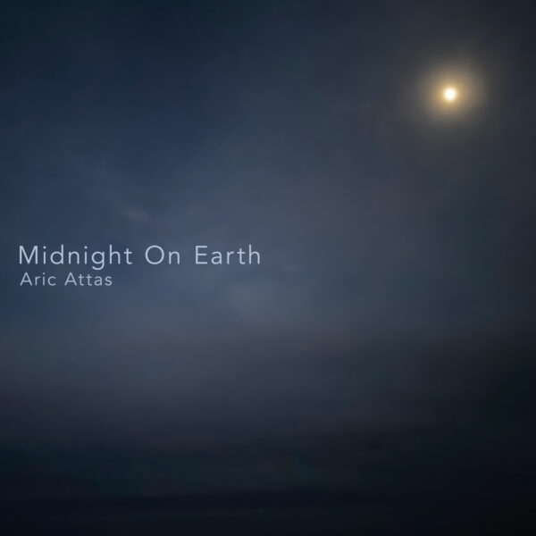 Album artwork for Midnight On Earth, ambient music made by mapping ages and diameters of the moon to music, ocean wave recordings, and generative ambient music.
